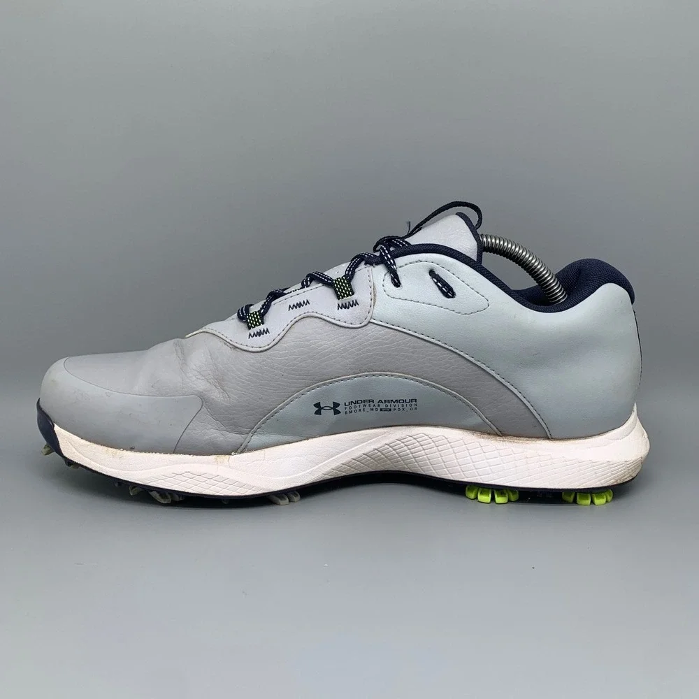 Under Armour Charged Draw 2‎ Gray Golf Cleats 3026398-101 Men's Sz 11